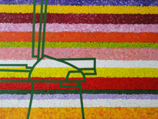 schilderij Tulpenveld en molen I