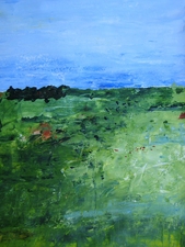 Landschap blauw groen