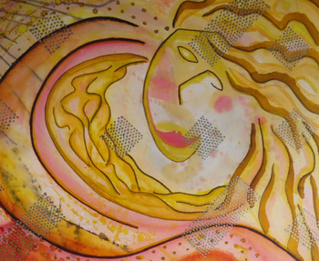 Blonde vrouw, ecoline Blonde vrouw, ecoline